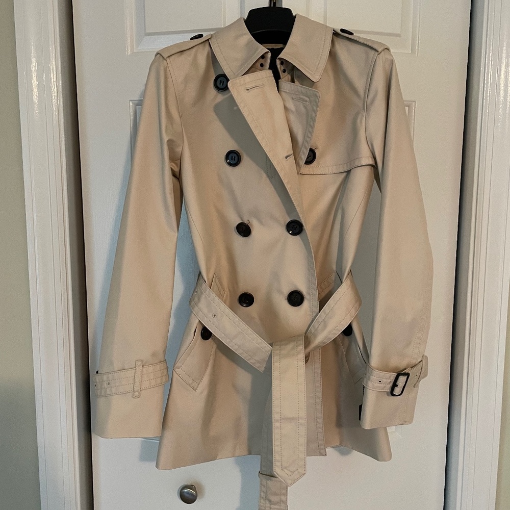 Coach Short Trench Coat XXS with Coach Garment Bag